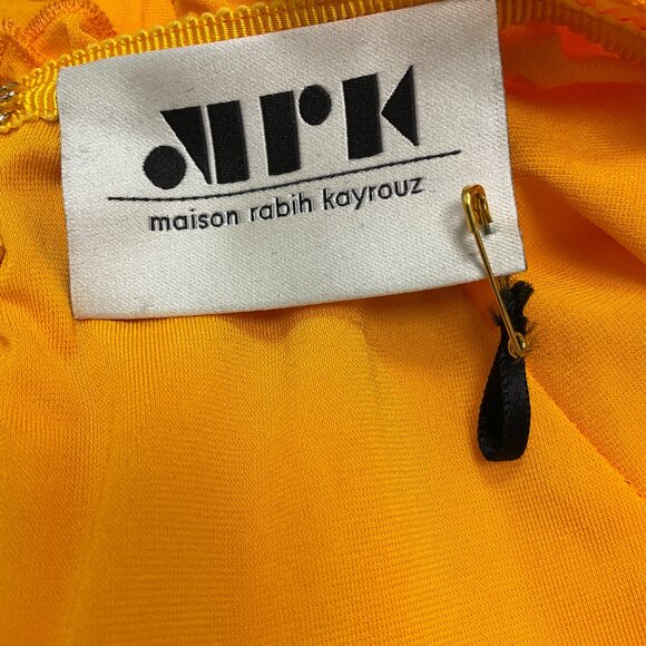 Maison Rabih Kayrouz Marigold Ruched Long Sleeved V-Neck Maxi Dress - Picture 5 of 5